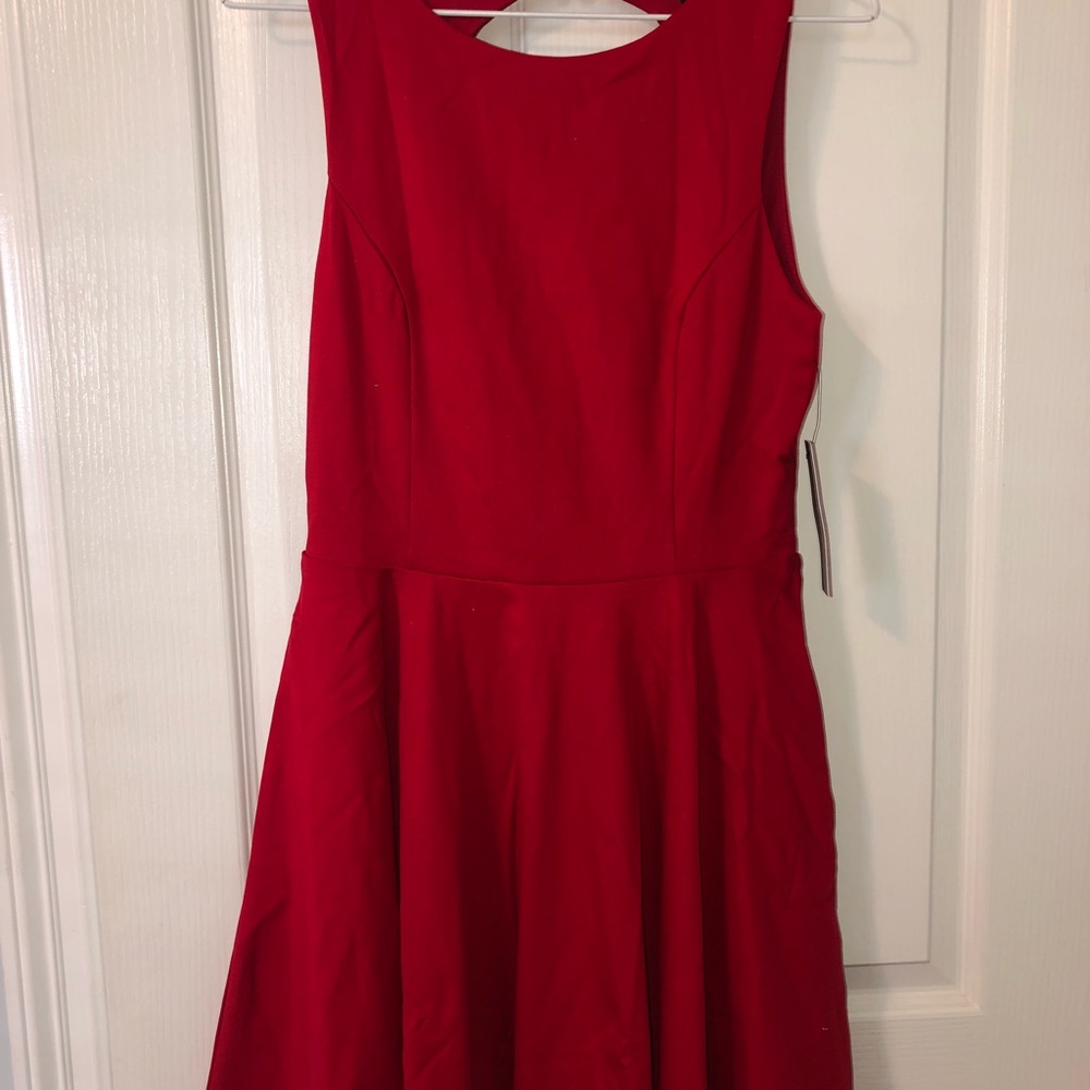 Red backless dress